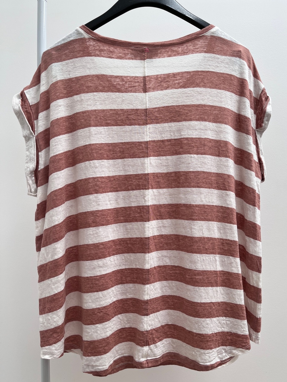 HATCH the linen circle tee 2 striped cuffed sleeves maternity postpartum summer - Picture 6 of 9